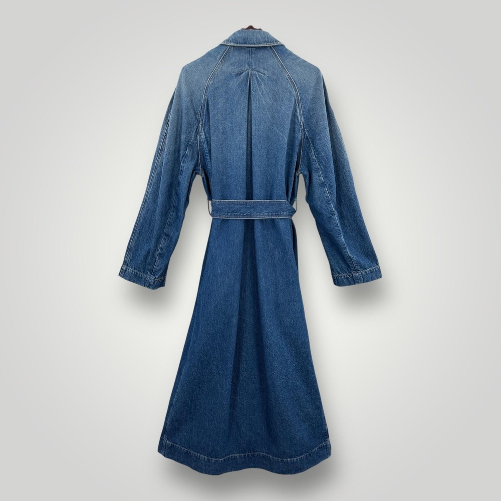 KHAITE Roth Trench Coat Small Blue Denim Belted Made Italy Prototype - Picture 7 of 14